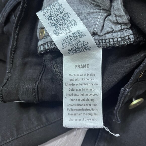 Frame Denim Le Skinny De Jeanne Unfinished Hem Sz 28 - Picture 11 of 14